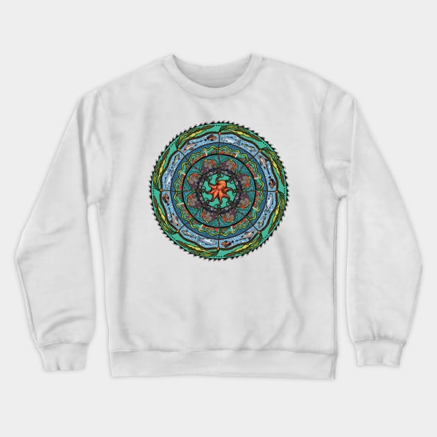 Salish Sea Mandala -light blue Crewneck Sweatshirt by mernstw